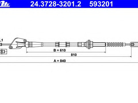 Cablu ambreiaj 24 3728-3201 2 ATE pentru Kia Picanto