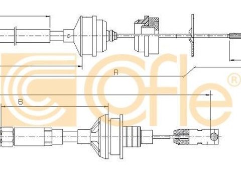 Cablu ambreiaj 492 3 COFLE pentru Fiat Scudo Peugeot 806 CitroEn Evasion CitroEn Synergie Peugeot Expert