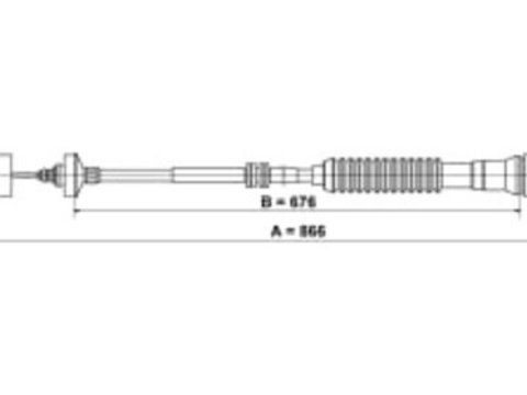 Cablu ambreiaj (866mm) CITROEN BERLINGO, BERLINGO/MINIVAN, PEUGEOT PARTNER, PARTNER ORIGIN, PARTNER ORIGIN/MINIVAN, PARTNER/MINIVAN 1.6-2.0 d 05.96-12.15