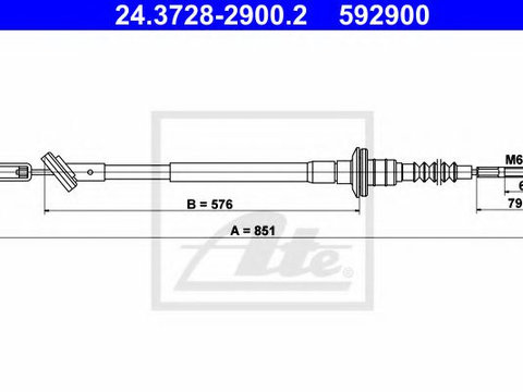 Cablu ambreiaj CHEVROLET MATIZ (M200, M250) (2005 - 2020) ATE 24.3728-2900.2
