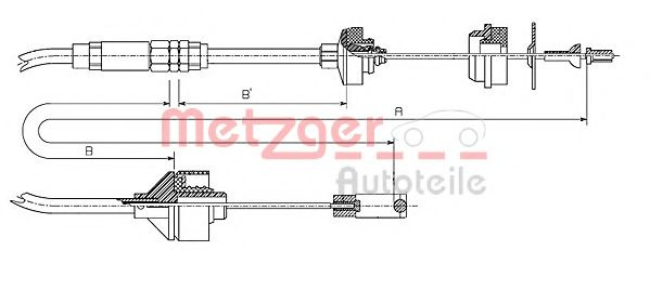 Cablu ambreiaj CITROËN BERLINGO caroserie (M_) (1996 - 2016) METZGER 11.2195