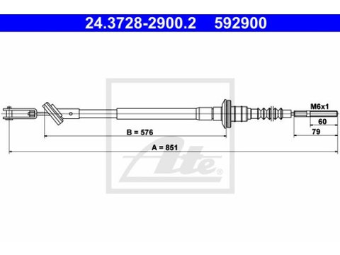 Cablu ambreiaj Daewoo Matiz (Klya), Chevrolet Matiz (M200, M250), Ate 24372829002