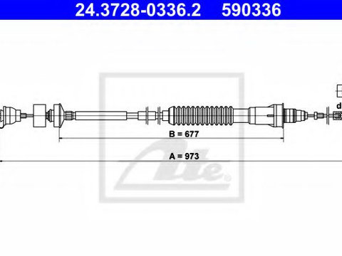 Cablu ambreiaj FIAT SCUDO Combinato (220P) (1996 - 2006) ATE 24.3728-0336.2