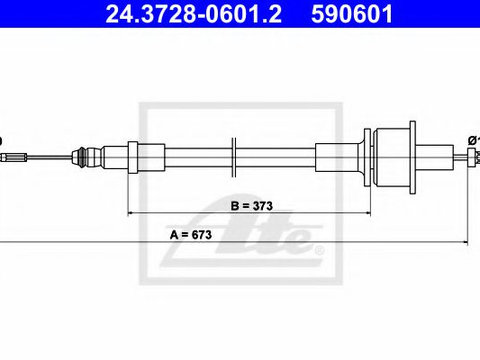 Cablu ambreiaj FORD COURIER (F3L, F5L) (1991 - 1996) ATE 24.3728-0601.2 piesa NOUA