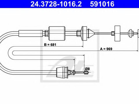 Cablu ambreiaj NISSAN KUBISTAR caroserie (X80) (2003 - 2016) ATE 24.3728-1016.2