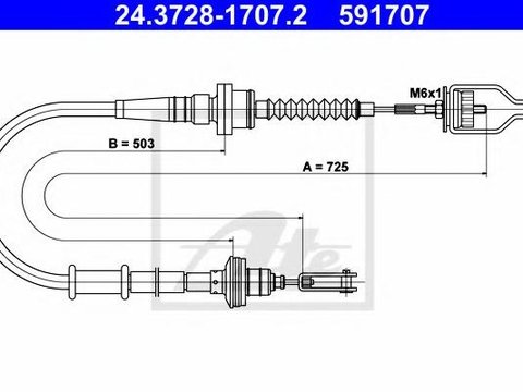 Cablu ambreiaj NISSAN PULSAR I hatchback (N15), NISSAN SENTRA I (N15) - ATE 24.3728-1707.2