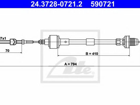 Cablu ambreiaj OPEL TIGRA (95) (1994 - 2000) ATE 24.3728-0721.2 piesa NOUA