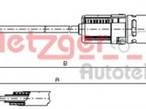 Cablu ambreiaj PEUGEOT 206 hatchback (2A/C) (1998 - 2016) METZGER 11.3048
