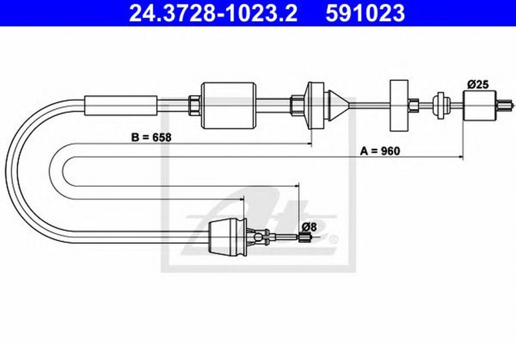 Cablu ambreiaj RENAULT CLIO II BB0 1 2 CB0 1 2 ATE 24372810232