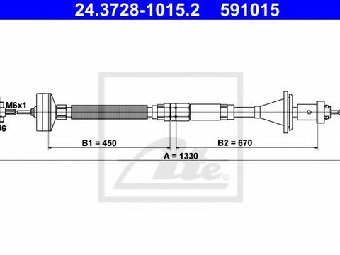 Cablu ambreiaj RENAULT ESPACE Mk II (J/S63_) - ATE 24.3728-1015.2