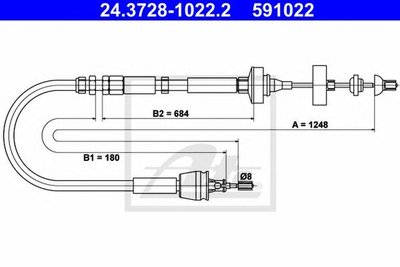 Cablu ambreiaj RENAULT LAGUNA I B56 556 ATE 243728