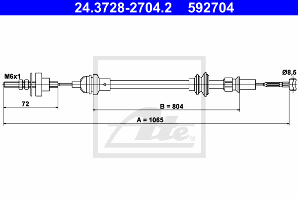 Cablu ambreiaj # Seat Inca 1995 1996 1997 1998 1999 2000 2001 2002 2003 # 24 3728 2704 2 # ATE