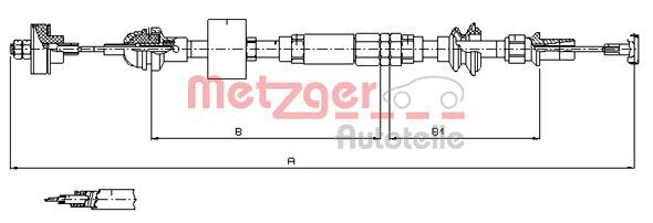 Cablu ambreiaj ~ Vw Polo 1999 2000 2001 ~ 10.3159 ~ METZGER