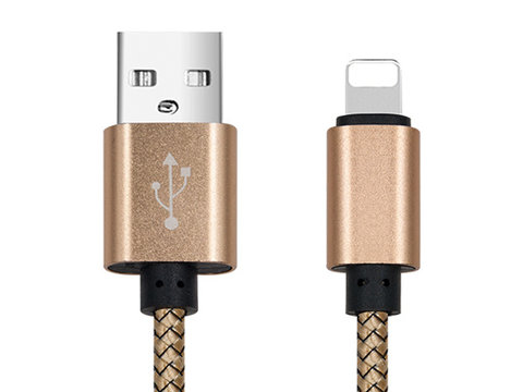 CABLU DATE INCARCARE USB LA LIGHTNING 1M 2A GOLD ⭐⭐⭐⭐⭐