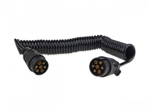 Cablu electric pentru remorca spiralat cu prize 7PIN 12V 6m AVX-AM02390