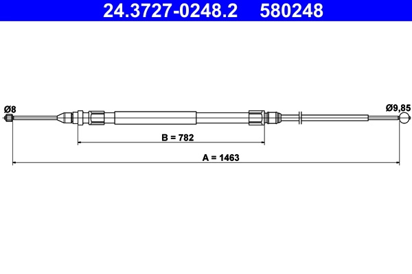 Cablu frana de mana ATE BMW 1 (F21) 2011-2019 - 24.3727-0248.2