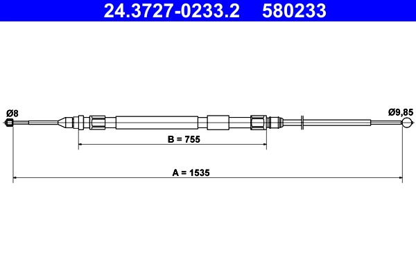 Cablu frana de mana ATE BMW 3 Cabriolet (E93) 2006-2013 - 24.3727-0233.2