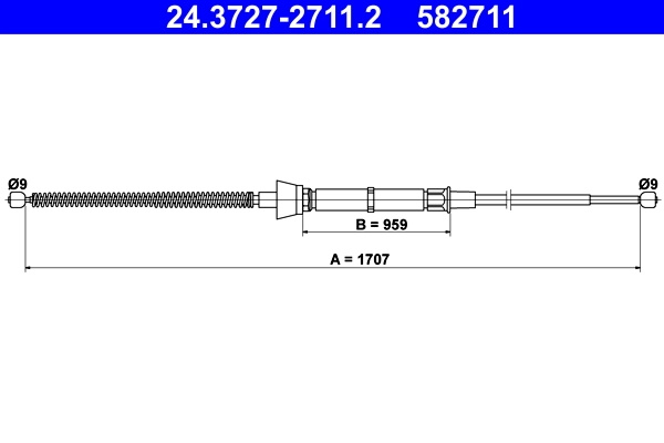 Cablu frana de mana ATE SEAT TOLEDO IV (KG3) 2012-2019 - 24.3727-2711.2