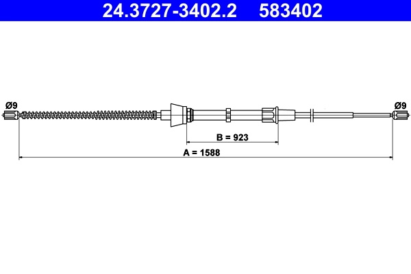 Cablu frana de mana ATE SKODA FABIA III (NJ3) 2014-2021 - 24.3727-3402.2