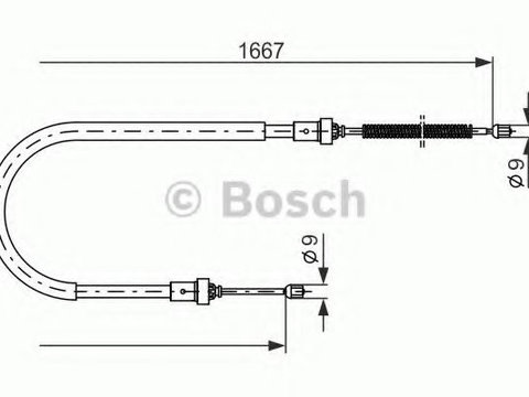 Cablu frana de mana DACIA LOGAN (LS_) (2004 - 2016) Bosch 1 987 477 956