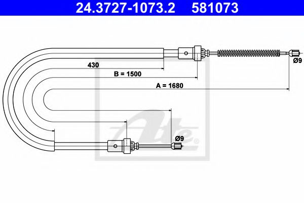 Cablu frana de mana DACIA LOGAN MCV II (2013 - 2016) ATE 24.3727-1073.2