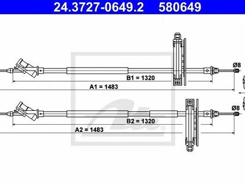 Cablu frana de mana FORD Focus 1 ATE 24372706492