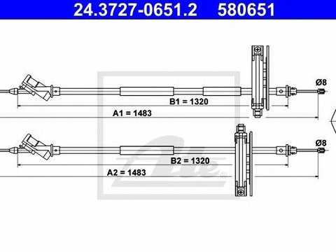 Cablu frana de mana FORD Focus 1 ATE 24372706512