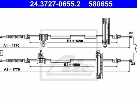 Cablu frana de mana FORD Focus 1 ATE 24372706552