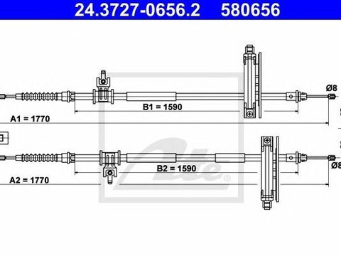 Cablu frana de mana FORD Focus 1 ATE 24372706562