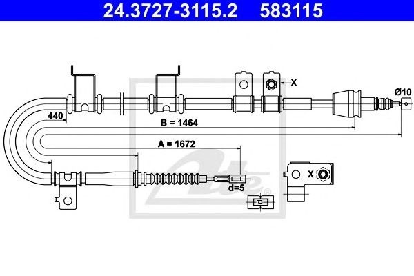 Cablu frana de mana HYUNDAI ELANTRA limuzina (HD) ATE 24372731152