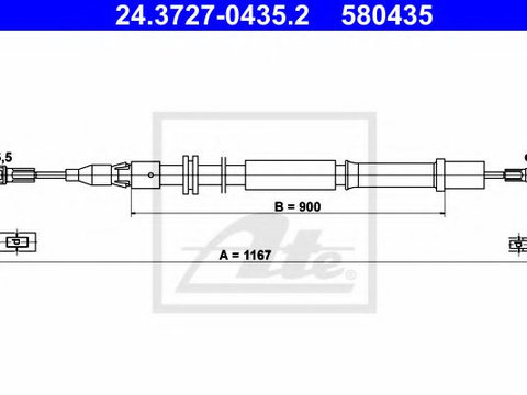 Cablu frana de mana MERCEDES VITO caroserie (638) (1997 - 2003) ATE 24.3727-0435.2