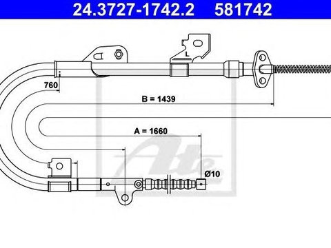 Cablu frana de mana NISSAN Almera 1 ATE 24372717422