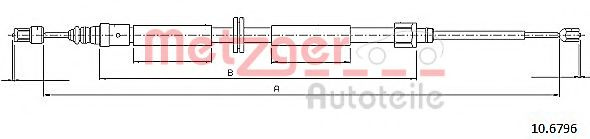 Cablu frana de mana RENAULT SCÉNIC III (JZ0/1_) (2009 - 2016) METZGER 10.6796