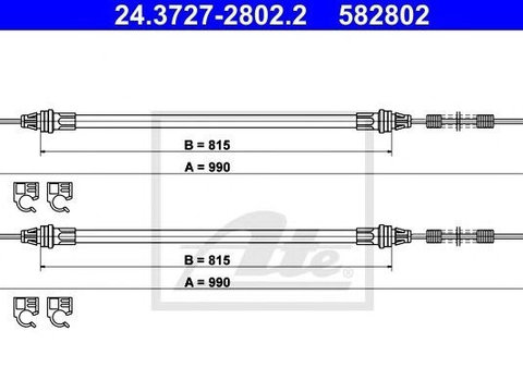 Cablu frana de mana SMART CABRIO (450) ATE 24372728022
