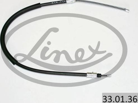 Cablu frana de mana Spate Dreapta 752mm/547mm tip frana: tambur PEUGEOT 406 1.6-3.0 11.95-10.04 LINEX LIN33.01.36