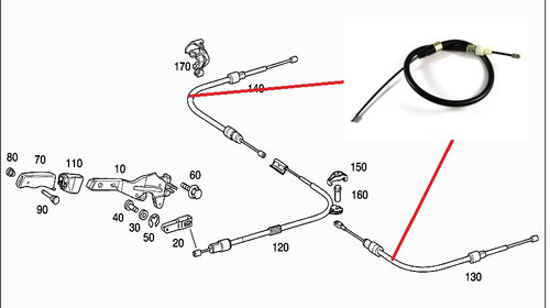 CABLU FRANA DE MANA SPATE MERCEDES A CLA