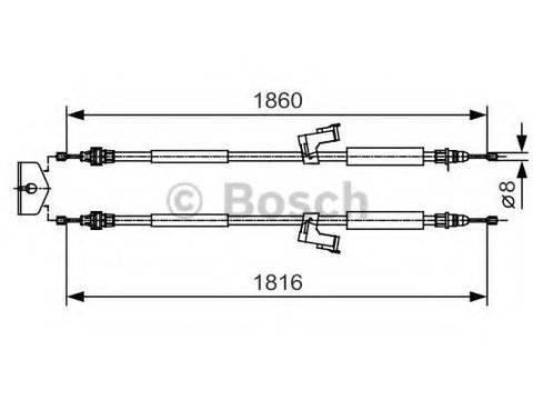 Cablu frana de mana VOLVO C30 (2006 - 2012) Bosch 1 987 482 019