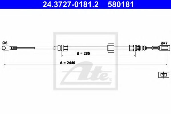 Cablu frana de mana VW LT Mk II platou / sasiu (2DC, 2DF, 2DG, 2DL, 2DM) (1996 - 2006) MTR 12118956