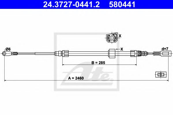 Cablu frana de mana VW LT Mk II platou / sasiu (2DC, 2DF, 2DG, 2DL, 2DM) (1996 - 2006) MTR 12119008