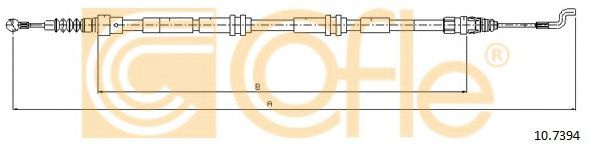 Cablu frana de mana VW TRANSPORTER / CARAVELLE Mk V bus (7HB, 7HJ, 7EB, 7EJ, 7EF, 7 (2003 - 2016) COFLE 10.7394