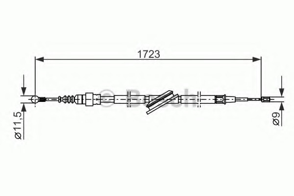 Cablu frana de parcare 1 987 477 686 BOSCH pentru Vw Golf Audi A3 Skoda Octavia Vw Bora Vw Jetta Vw Beetle Vw New Vw Novo Vw Rabbit