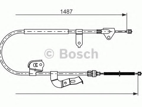 Cablu frana de parcare 1 987 477 952 BOSCH pentru CitroEn C1 Peugeot 107 Toyota Aygo