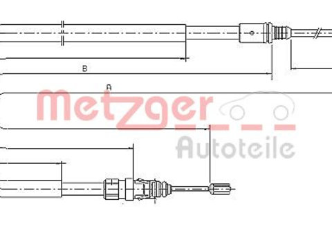 Cablu frana de parcare 10 6036 METZGER pentru Peugeot 207