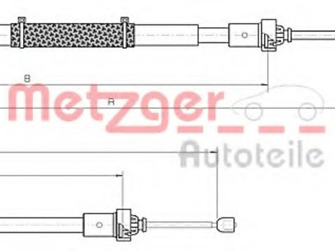 Cablu frana de parcare 10 6895 METZGER pentru Dacia Duster