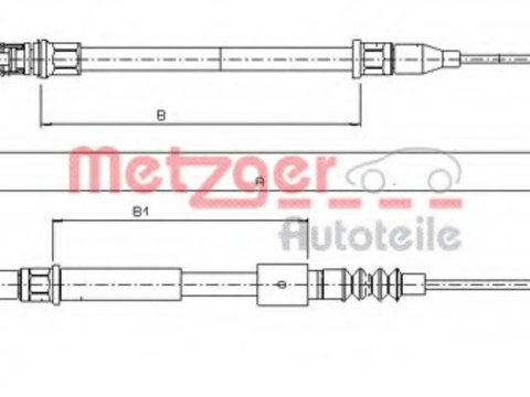 Cablu frana de parcare 11 5769 METZGER pentru Opel Corsa Opel Vita Opel Tigra