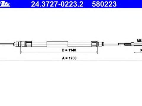 Cablu frana de parcare 24 3727-0223 2 ATE pentru Bmw Seria 3