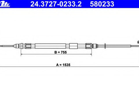 Cablu frana de parcare 24 3727-0233 2 ATE pentru Bmw Seria 3