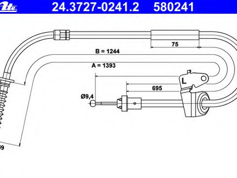 Cablu frana de parcare 24 3727-0241 2 ATE