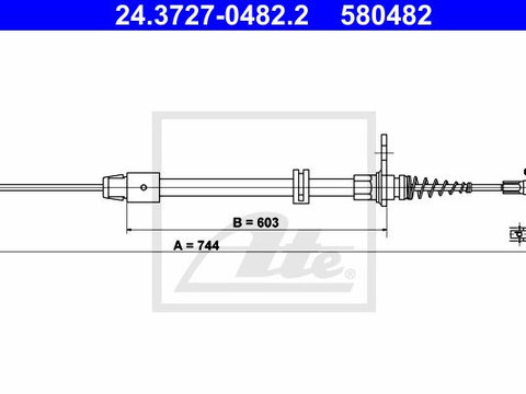 Cablu frana de parcare 24 3727-0482 2 ATE pentru Mercedes-benz Glk-class