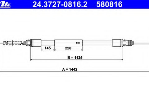 Cablu frana de parcare 24 3727-0816 2 ATE pentru Peugeot 106 CitroEn Saxo